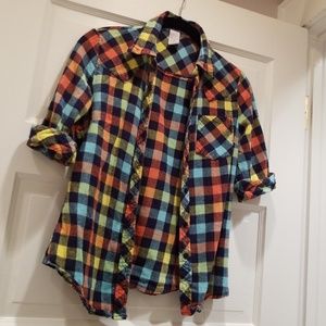 Y2K vintage XS bright Plaid Flannel Shirt